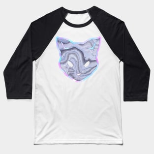 Geode prismatic iridescent gemstone cat Baseball T-Shirt